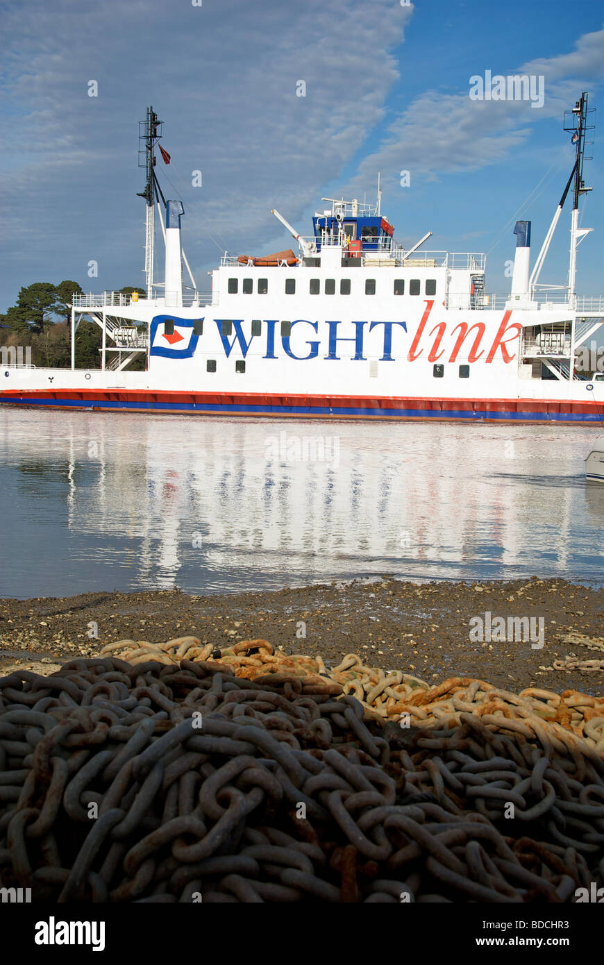 Lymington Marina Hampshire UK Isle of Wight Link Ferry Chains Stock Photo Alamy