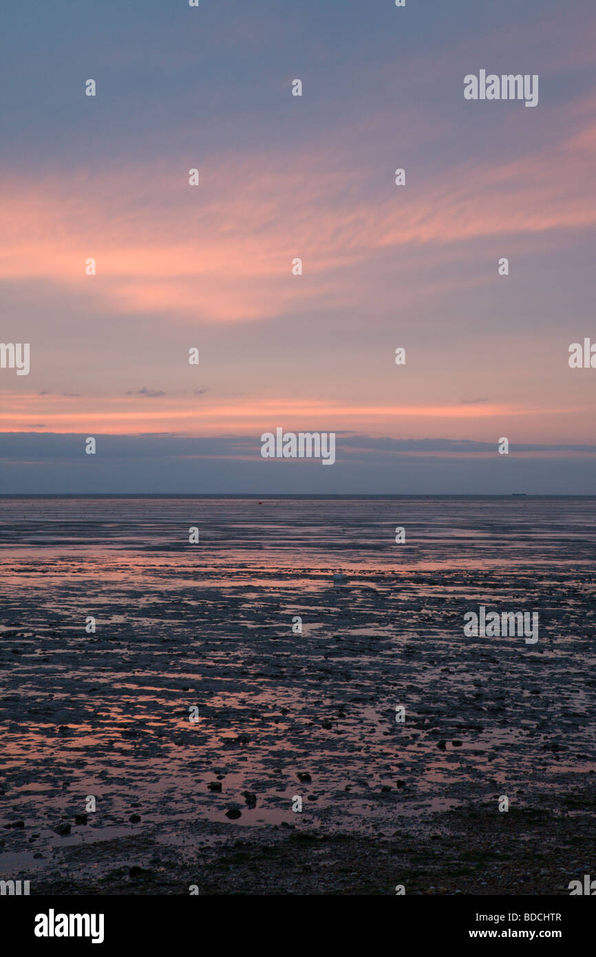 Sunset over Snettisham beach, North Norfolk, England, UK. Stock Photo