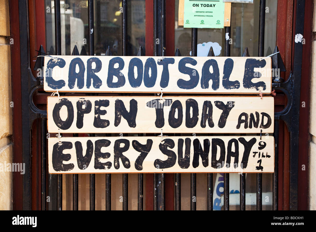 Car Boot Sale sign close up Stock Photo