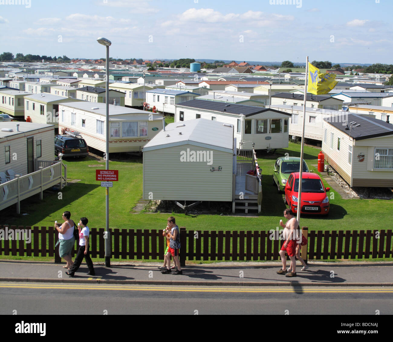 A caravan park at a Lincolnshire holiday resort. Stock Photo