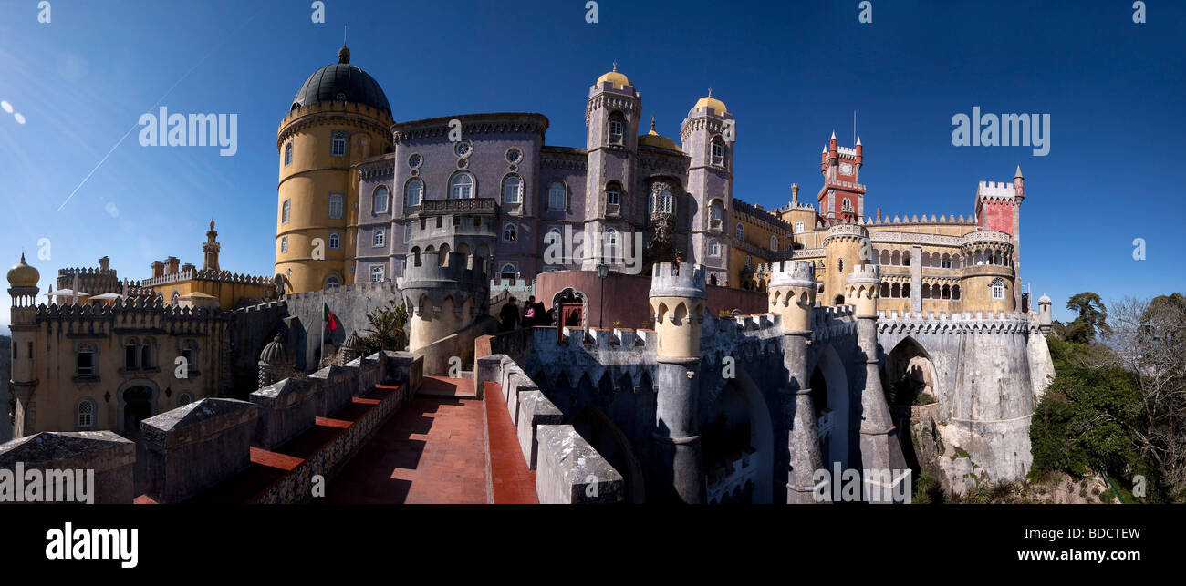 Palacio, da, Pena, Sintra, Portugal. panoramic Stock Photo