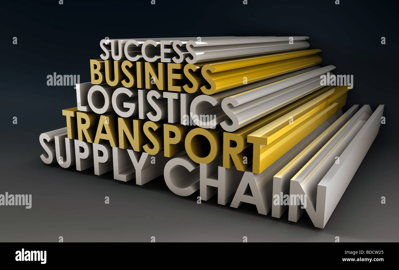 Supply Chain Business Logistics in 3d Focus Stock Photo