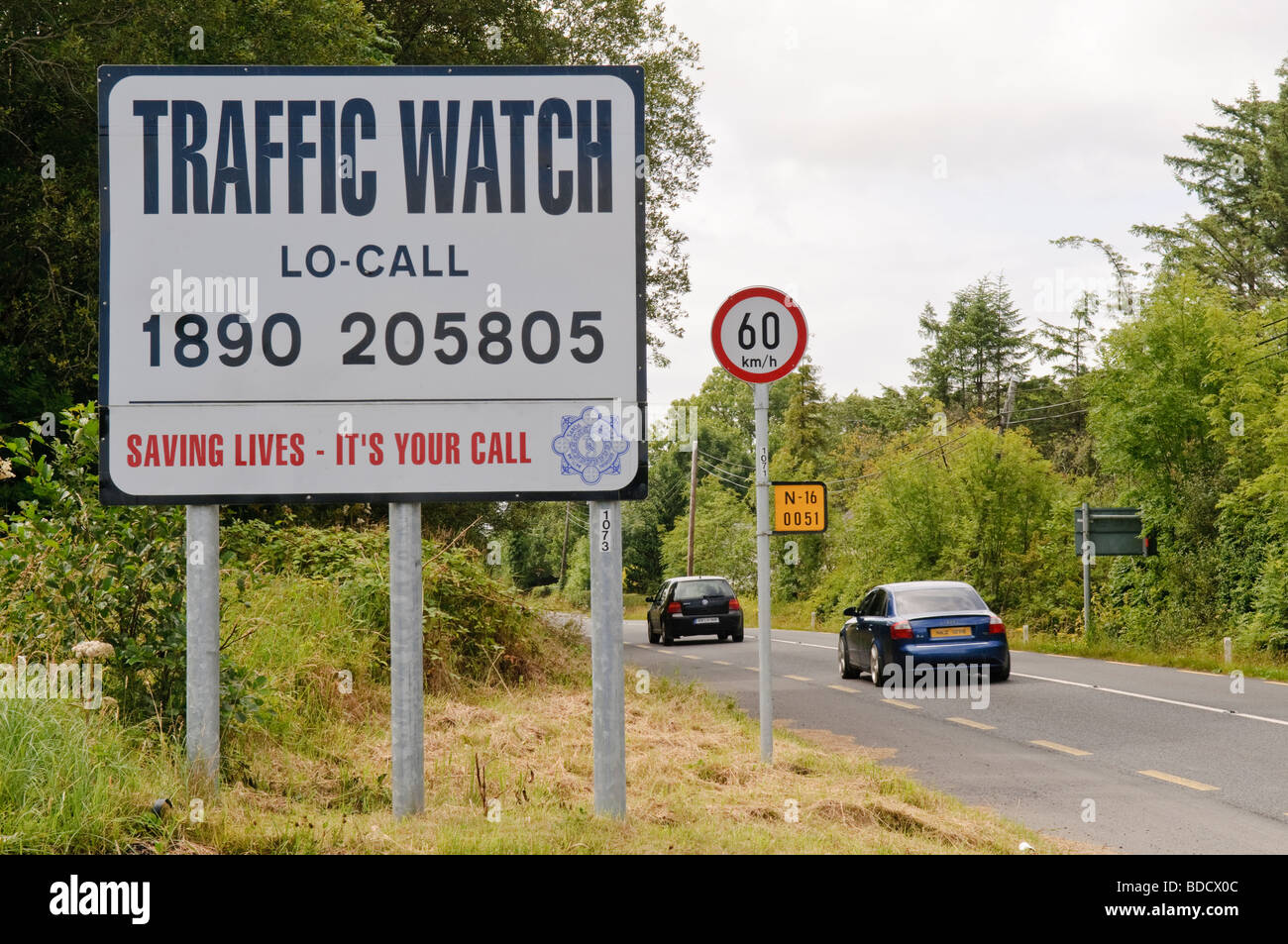 "Traffic Watch" road safety sign in Ireland Stock Photo Alamy