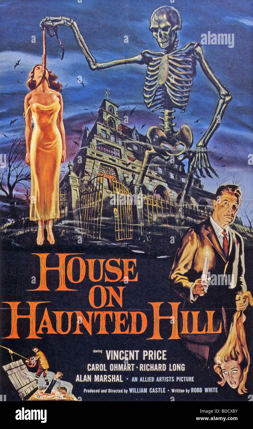 TWO RUGS 1950's Horror Movie House on Haunted Hill Vicent Price Poster Design 