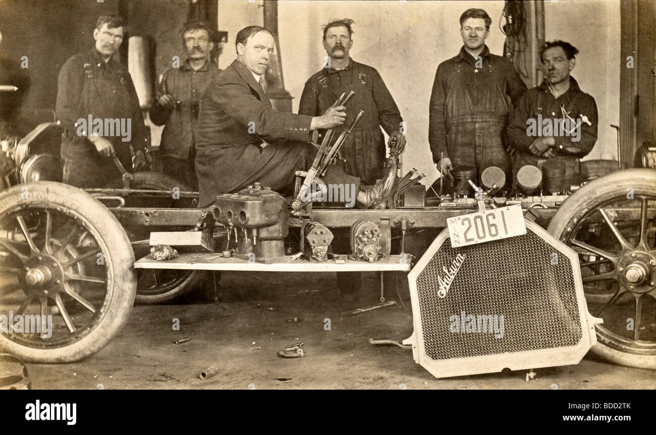 Six Mechanics & Stripped Auburn Chassis Stock Photo