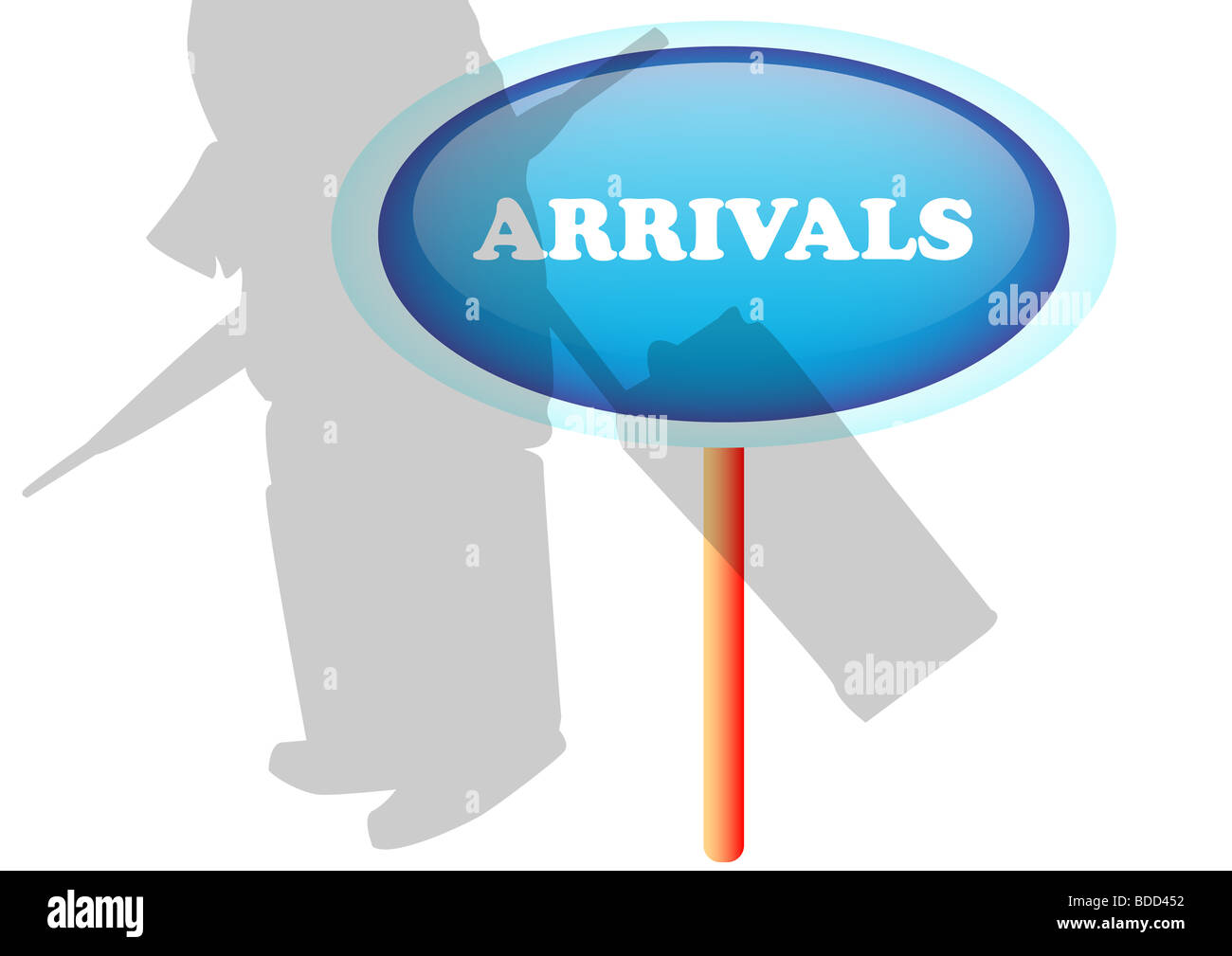 Arrivals sign Stock Photo