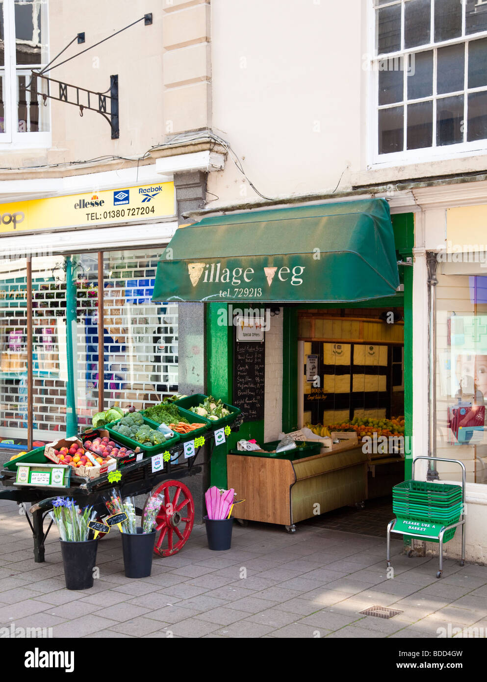 Small Greengrocery in Devizes, Wiltshire, England, UK Stock Photo