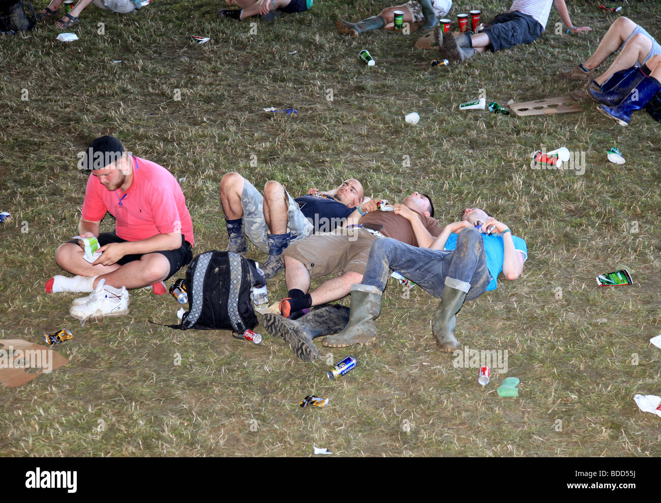 Festival friends lying in hi-res stock photography and images - Alamy