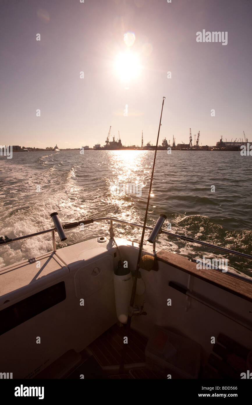 Fishing on the Sea Fox charter boat from Portsmouth England Stock Photo