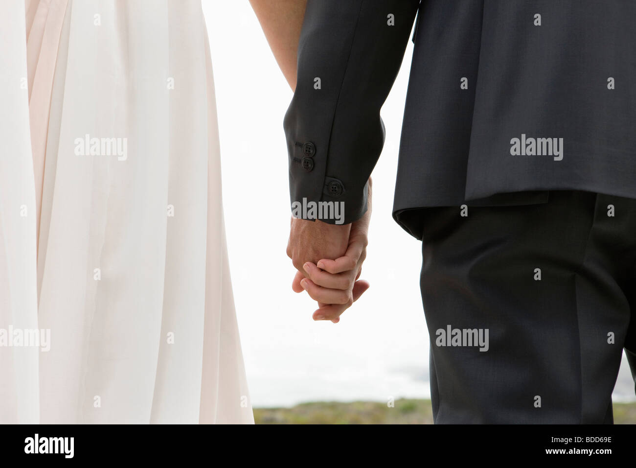 Rear view of a couple holding hands Stock Photo - Alamy