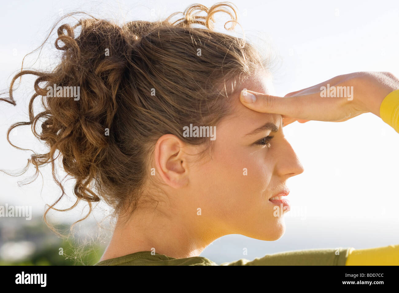 Shielding Her Face And Eyes With Hand High Resolution Stock Photography ...