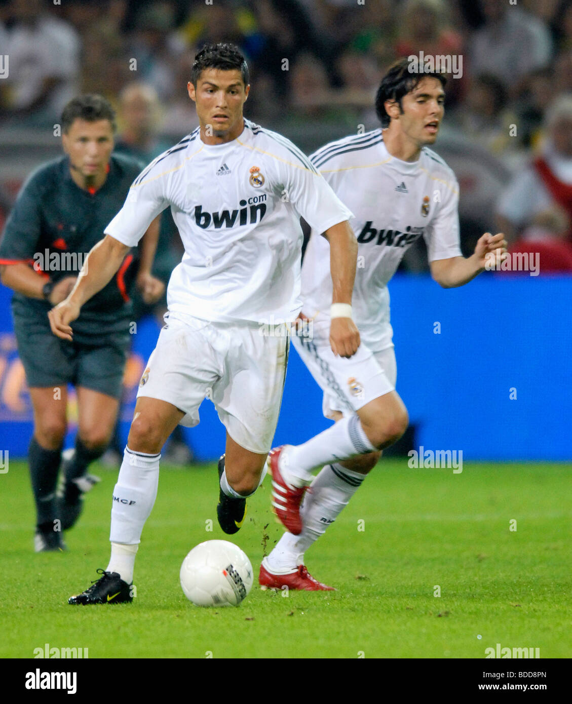 Cristiano Ronaldo (Portugal) and Kaka (Brazil), players of spanish soccer club Real Madrid, during a match vs. Borussia Dortmund Stock Photo