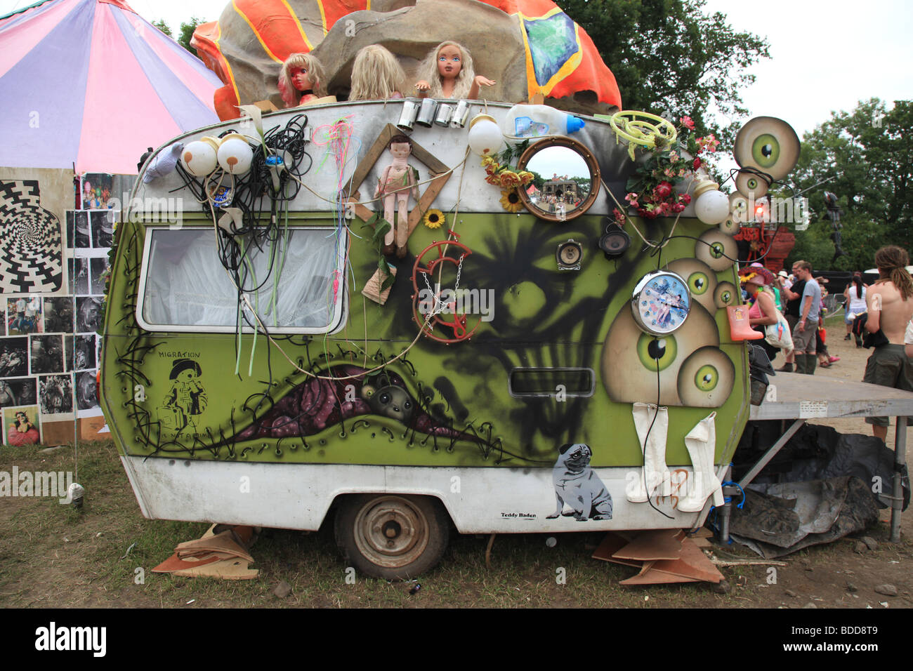 Trash City at Glastonbury Stock Photo Alamy