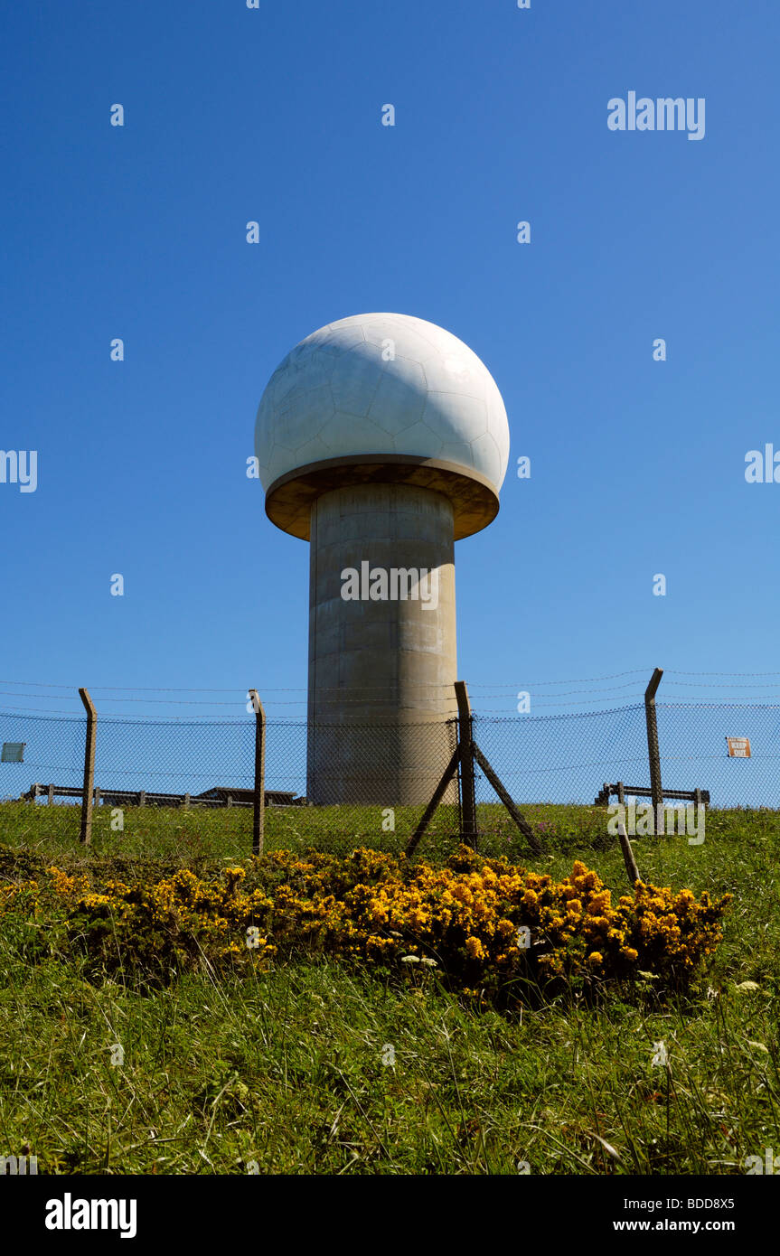 Radar tower at on at Hartland Point on the South West Coast Path near