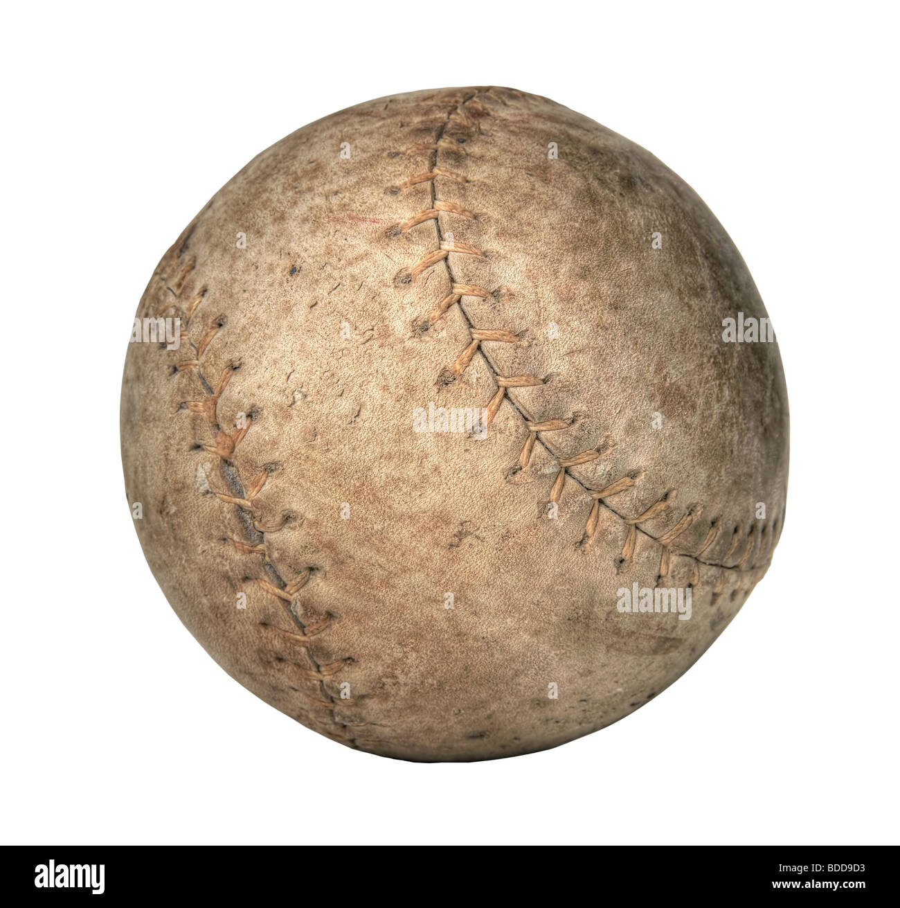 Grunge old softball isolated over a white background Stock Photo
