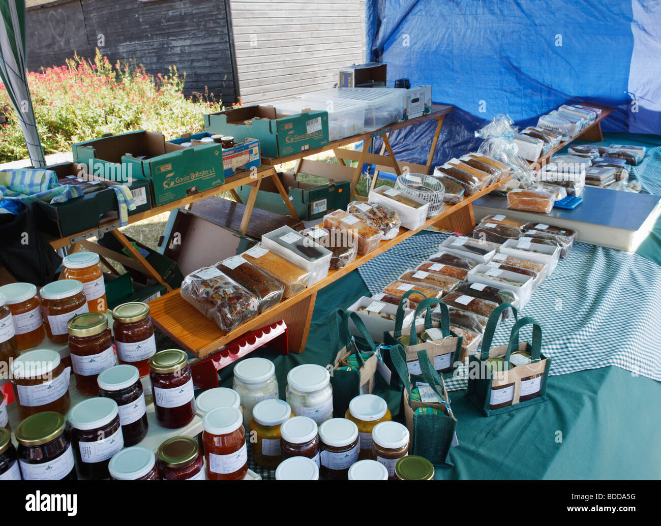 Display of homemade products at village fete. Stock Photo