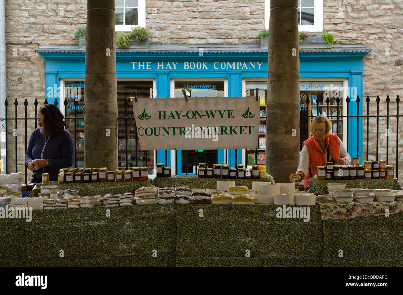 Market day in HayonWye Stock Photo Alamy