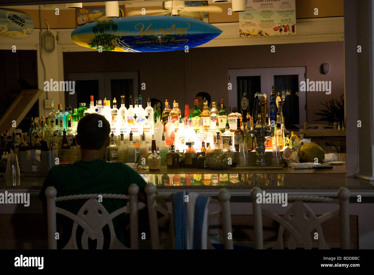 Bar at night in Florida Keys Stock Photo