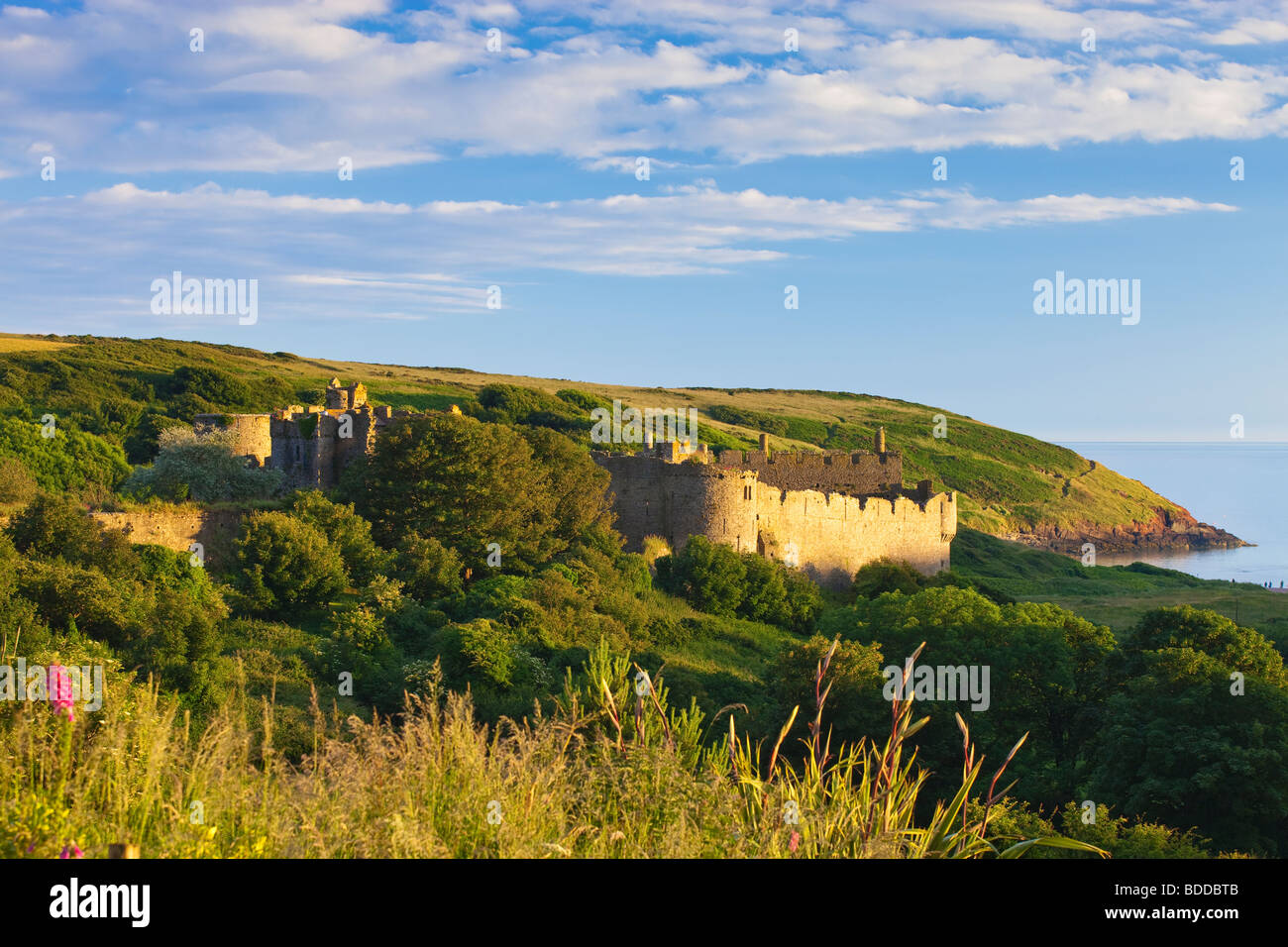 Manorbier Castle Manorbier Pembroke Pembrokeshire Wales Stock Photo Alamy