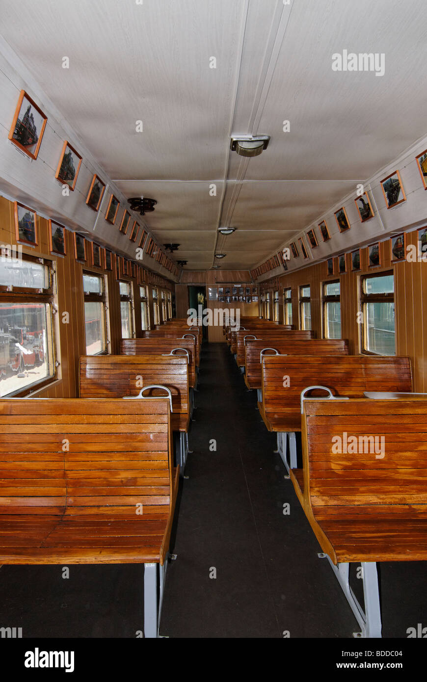 Inside of the intercity Soviet van Stock Photo