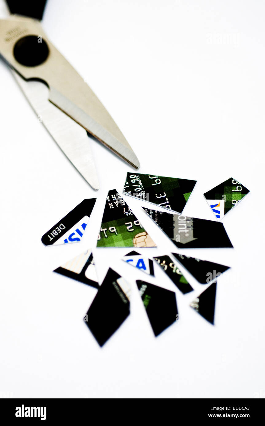 Cut up credit debit cards hires stock photography and images Alamy