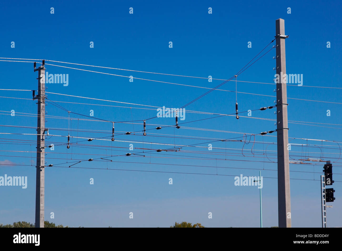 contact wires Stock Photo