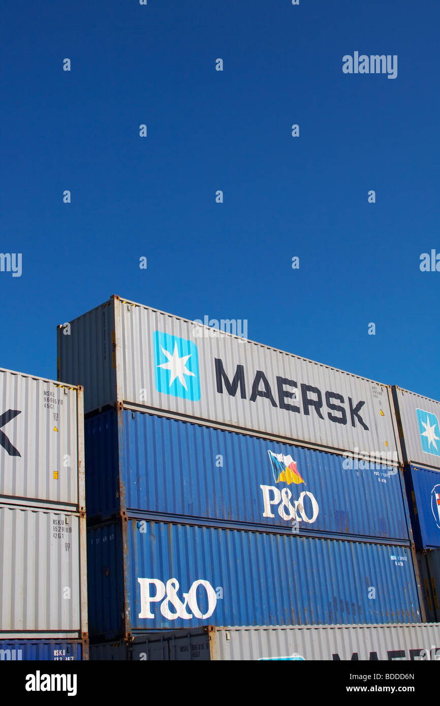 stacked containers Stock Photo
