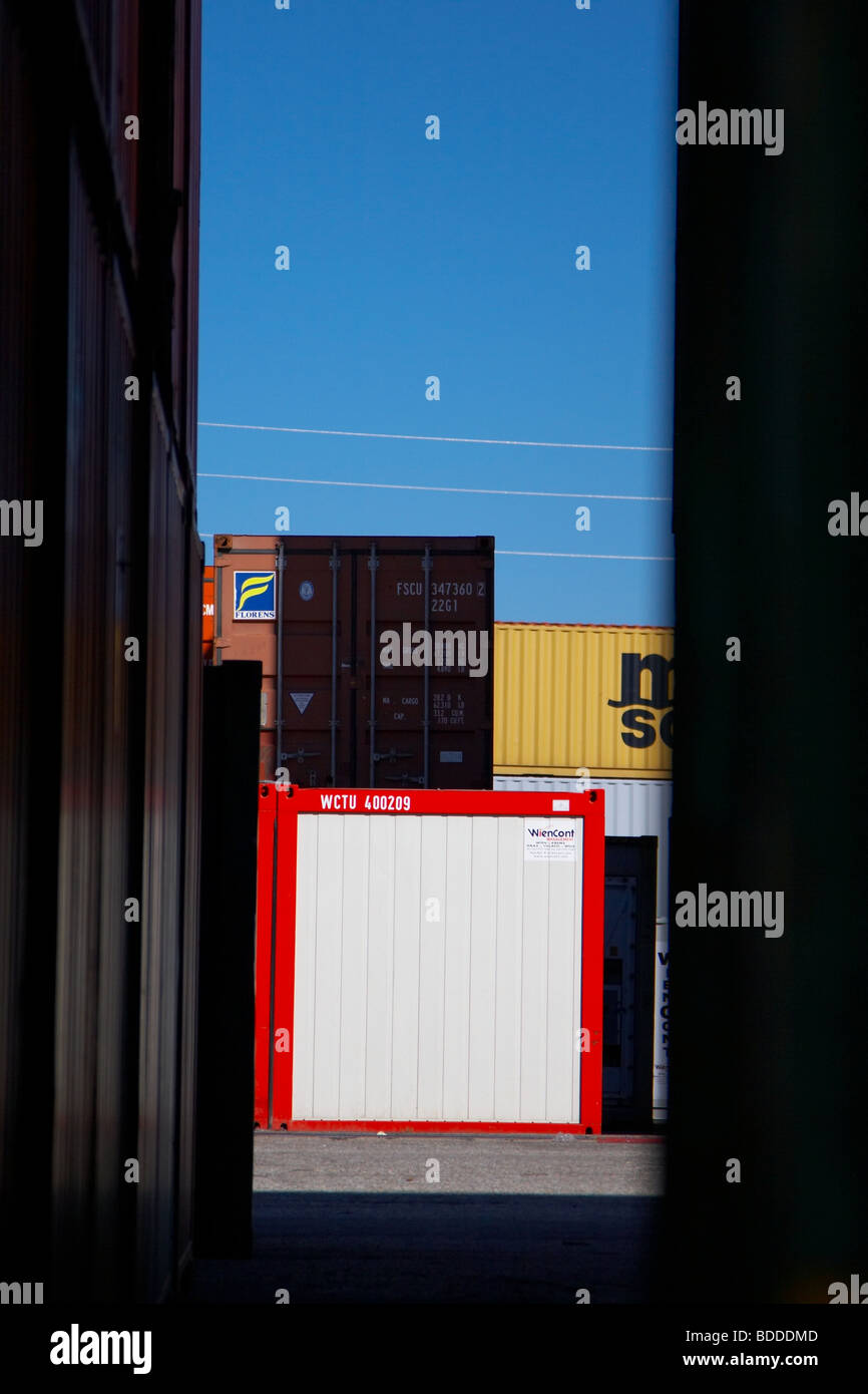 red/white container Stock Photo