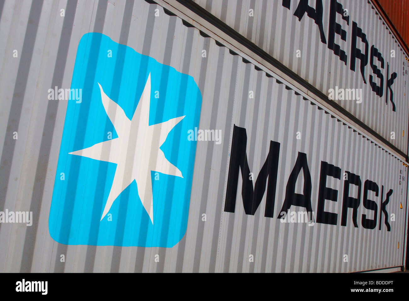 'Maersk' containers (with star) Stock Photo