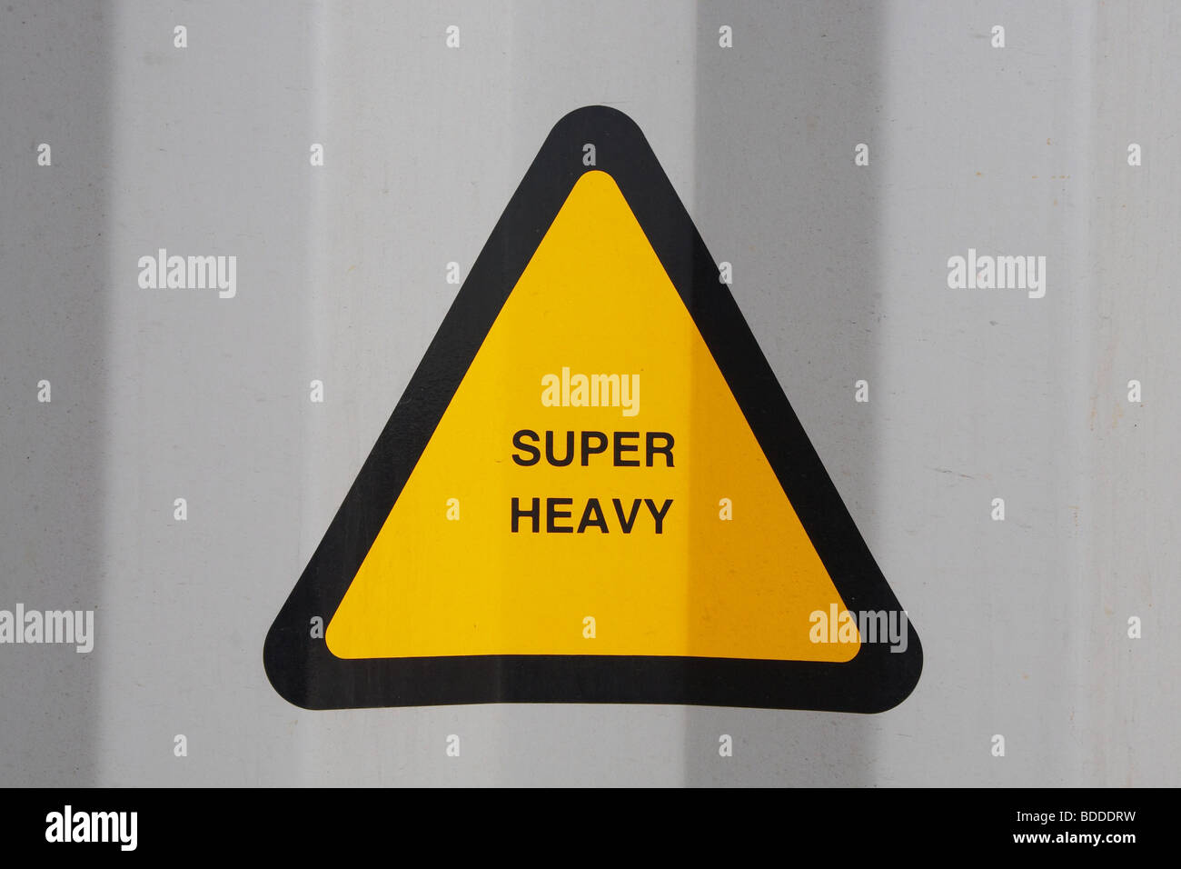 warning sign 'super heavy' Stock Photo