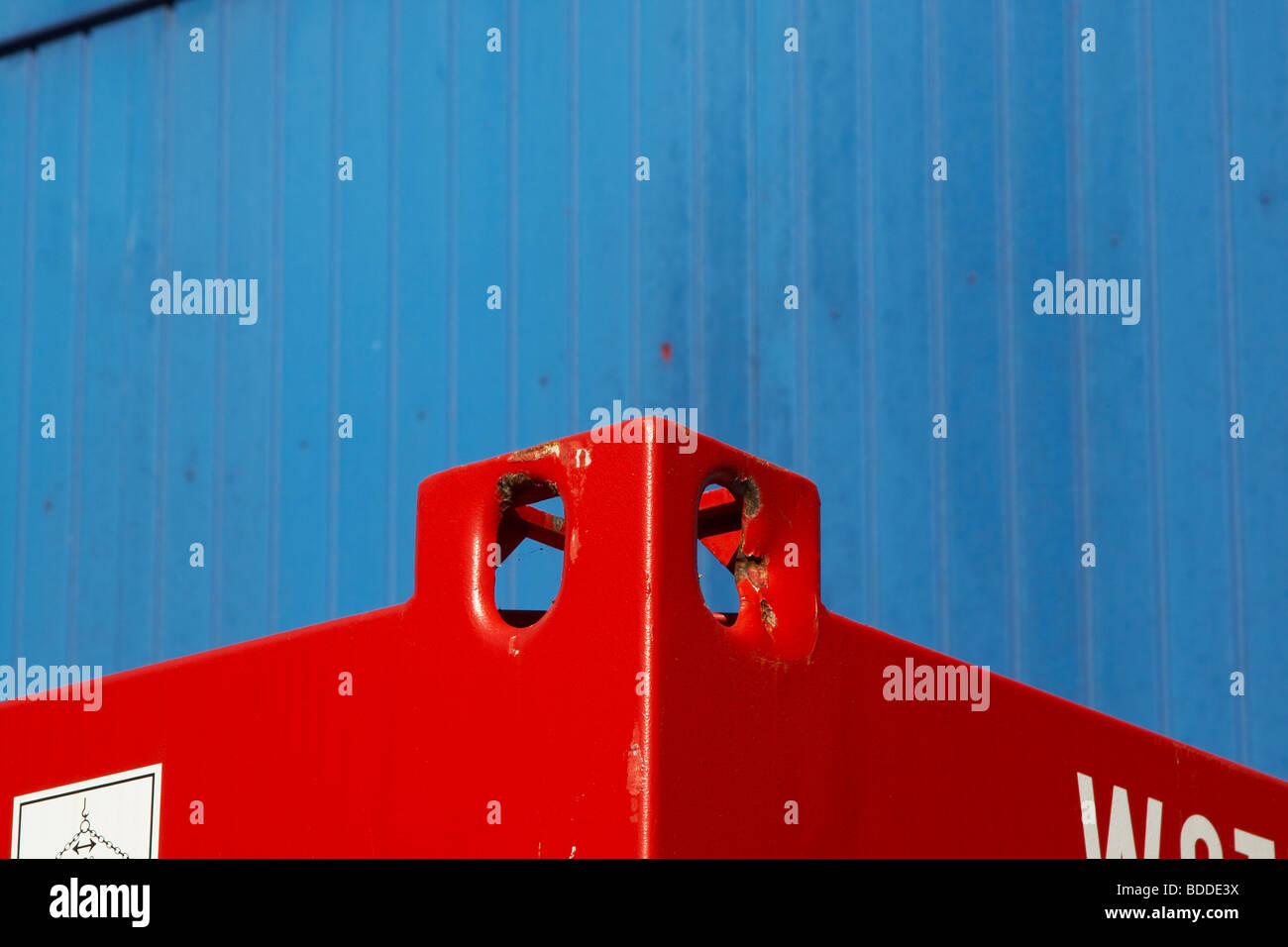 corner of a container Stock Photo