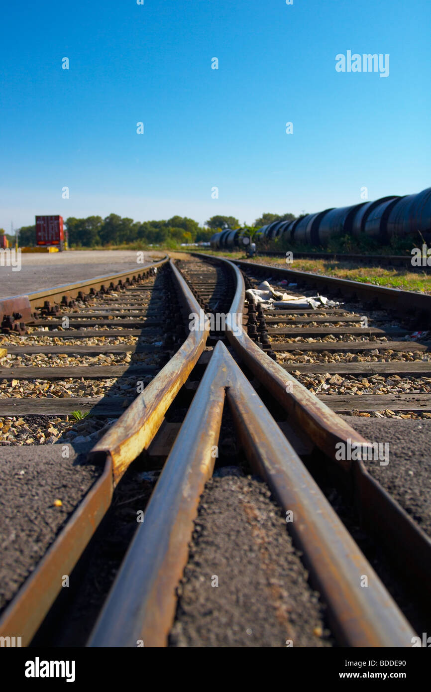 railroad switch Stock Photo