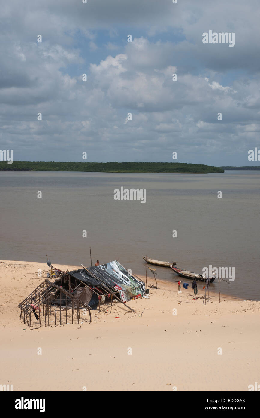 Fishermen house in the delta das americas in Brazil Stock Photo