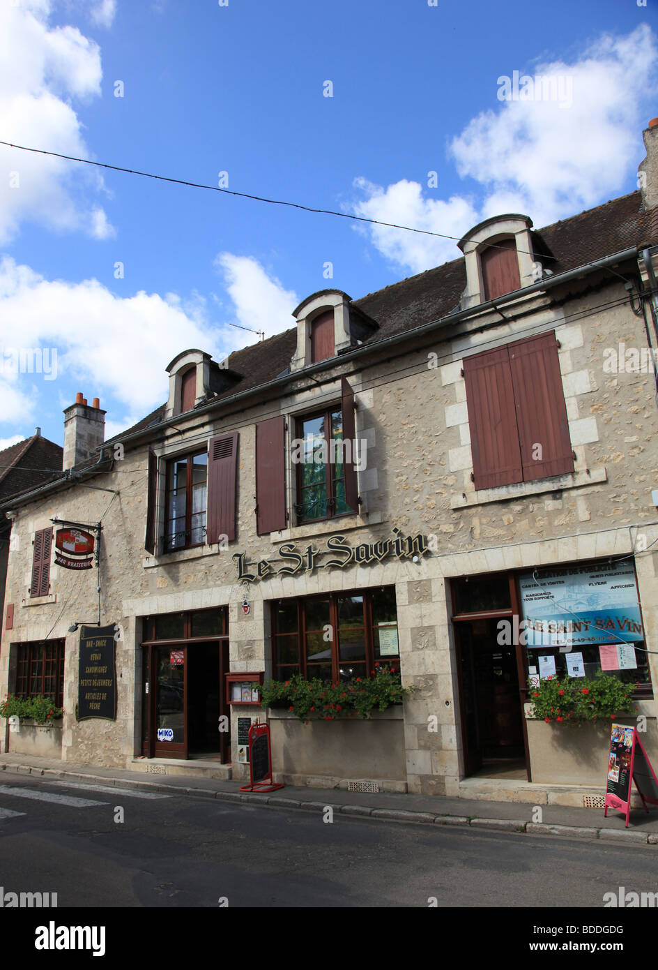 Bar in Saint Savin Vienne Poitou Charentes France Stock Photo