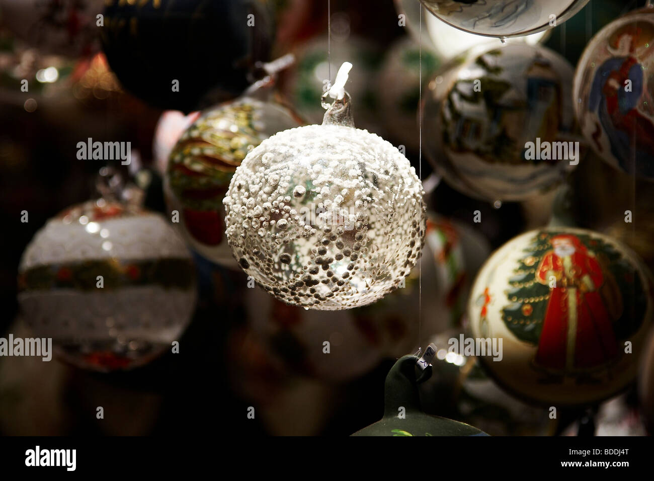 christmas glitter balls Stock Photo