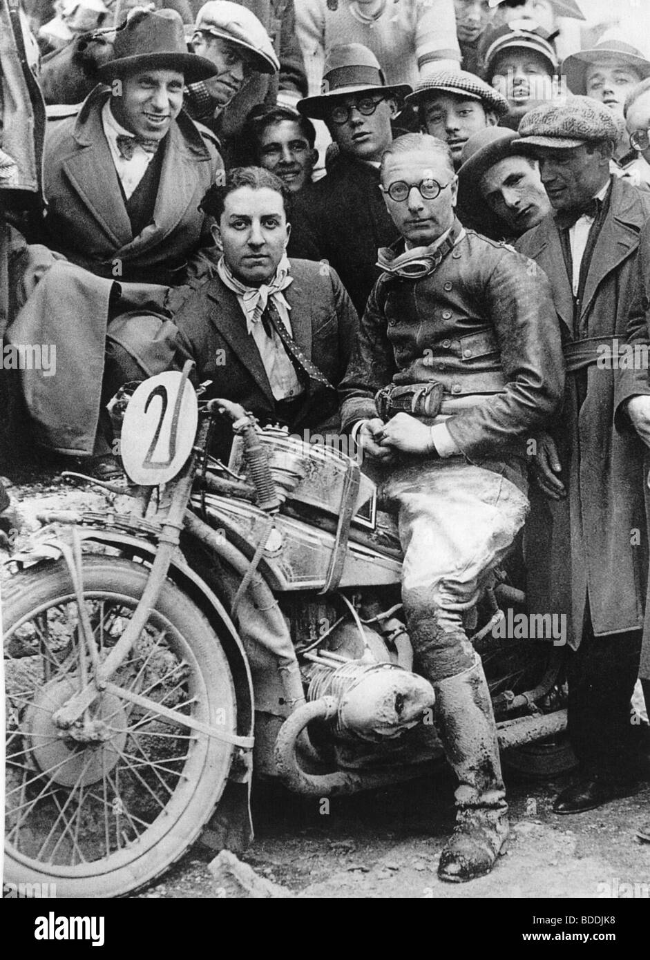 WOLFGANG KOEPPEN - German writer on a racing motorbike in 1937 Stock Photo