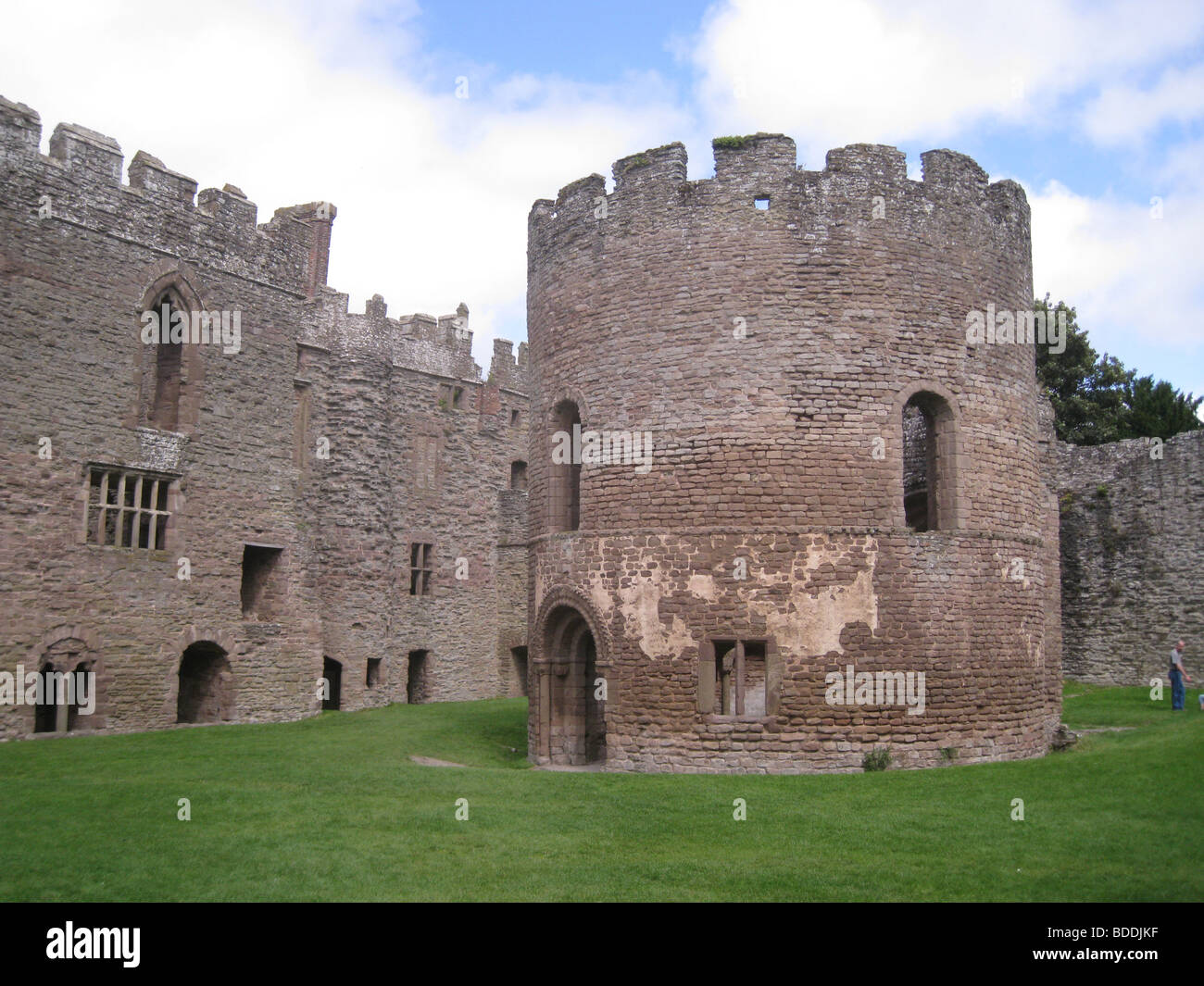 LUDLOW CASTLE, Shropshire, England showing the Chapel of St Mary Magdalene in the grounds of the castle Stock Photo