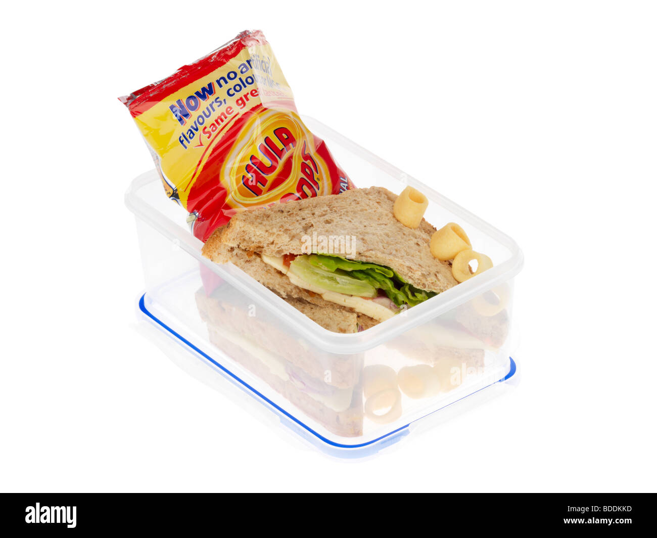 Lunchbox with a Sandwich and Crisps Stock Photo Alamy