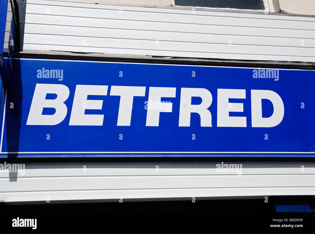 the shopfront logo for ' betfred ' bookmakers Stock Photo