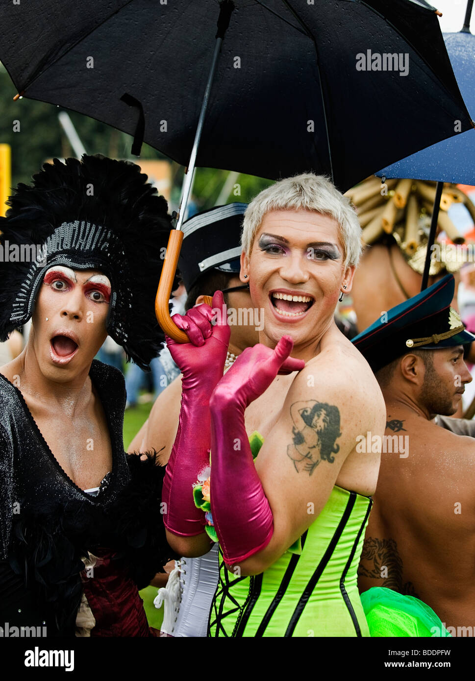 Two gay men at Gay Pride Brighton Sussex UK Stock Photo