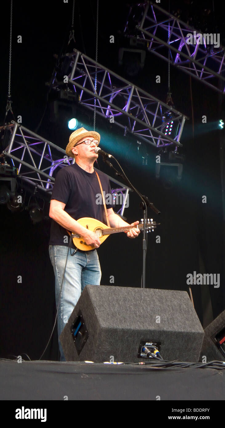 Ade Edmondson Young Ones Bad Shepherds playing at Fairport's Cropredy Convention friendly music festive near Banbury Oxfordshire Stock Photo