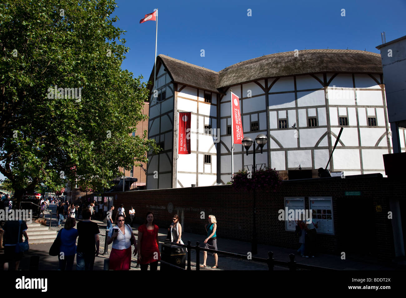Shakespeare's Globe Theatre on the Southbank. This restored building is on the original site where Shakespeare was performed. Stock Photo