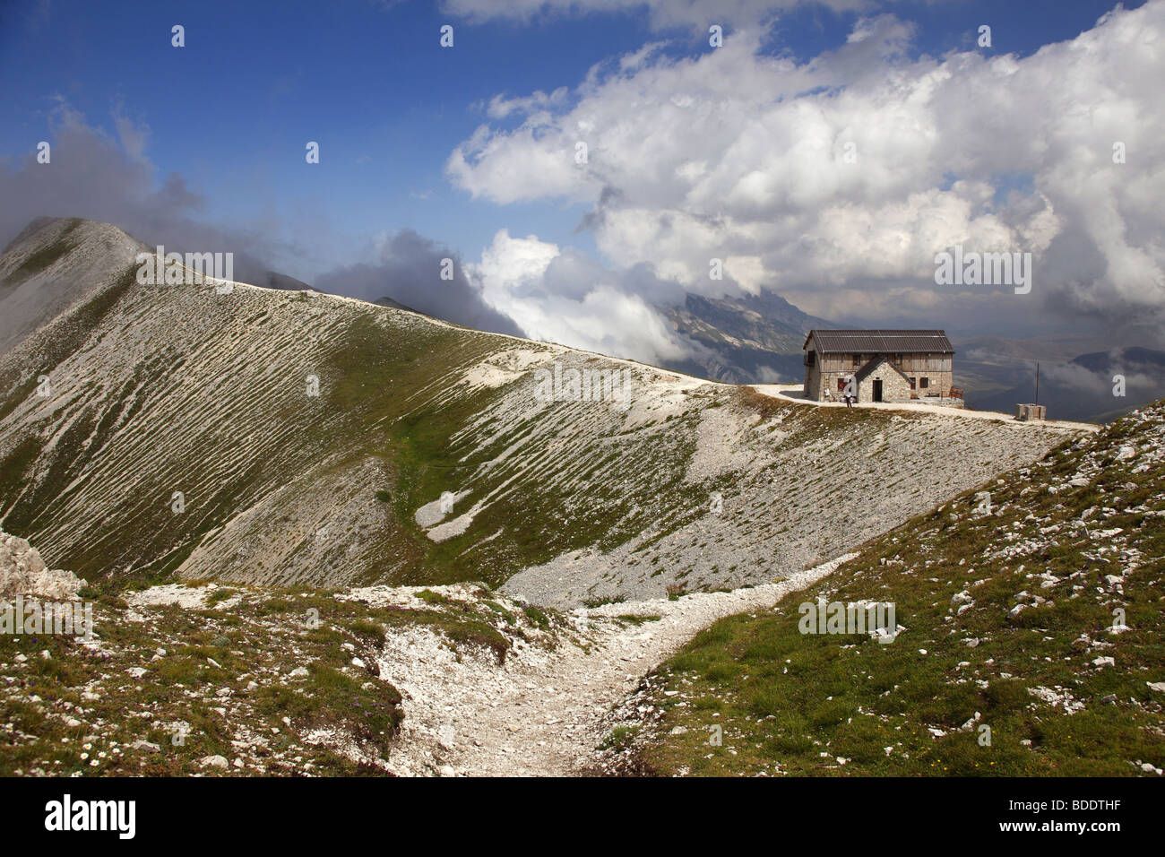 The Rifugio Duca degli Abruzzi on the Portella ridge that seperates Campo Imperatore from Val