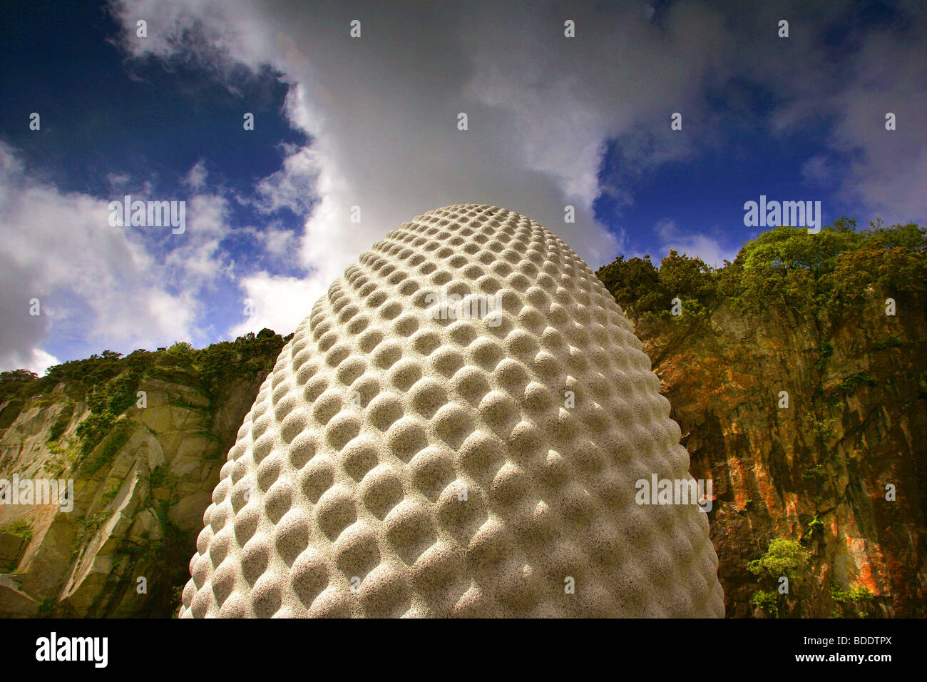 The seed, a granite sculpture made for Cornwall's Eden Project Stock