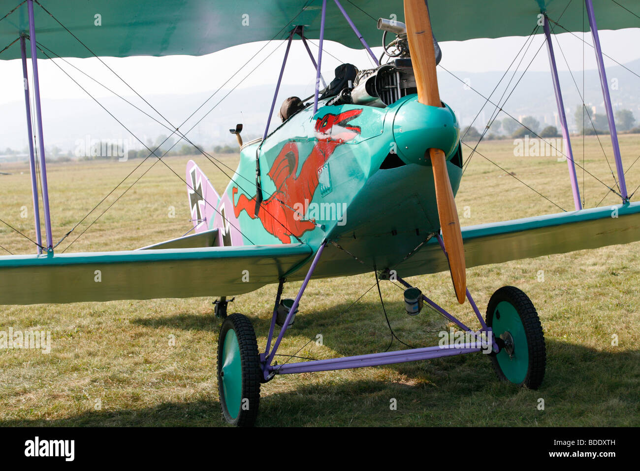 Replicas of historical airplanes from World War 1st. Stock Photo