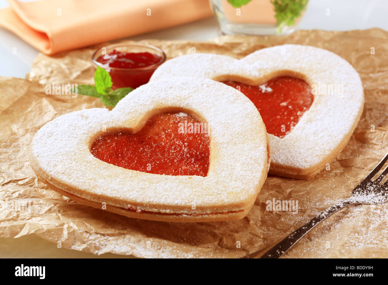 Heart shaped shortbread cookies Stock Photo Alamy