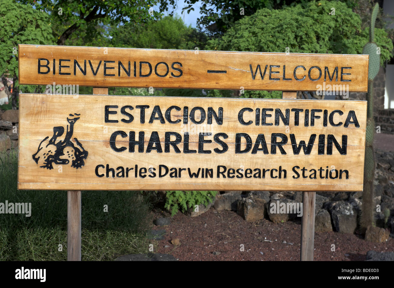 Notice charles darwin research station santa cruz island galapagos