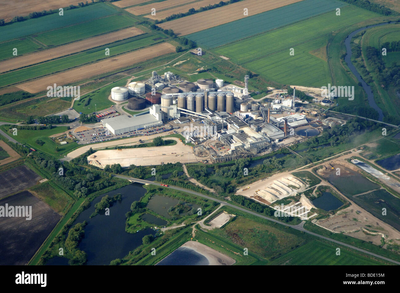 Aerial View Wissington Sugar Beet factory British Sugar PLC Stock Photo