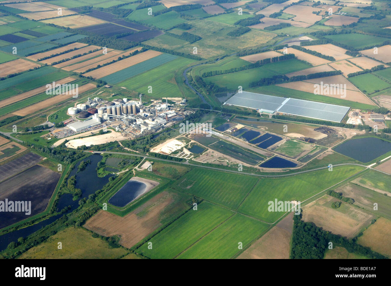 Aerial View Wissington Sugar Beet factory British Sugar PLC Stock Photo