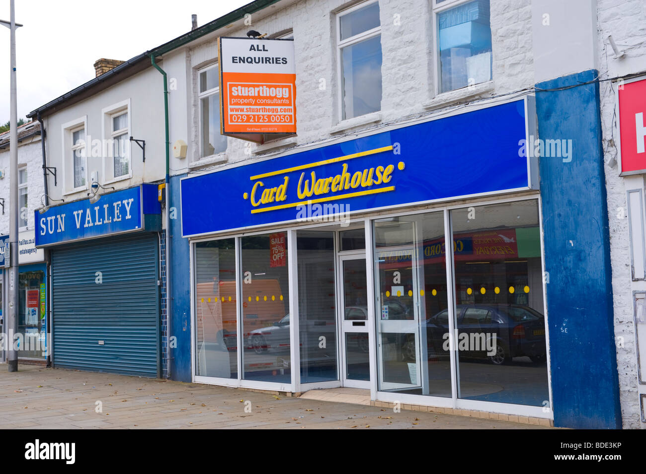 High street shops to let Ebbw Vale Blaenau Gwent South Wales UK Stock